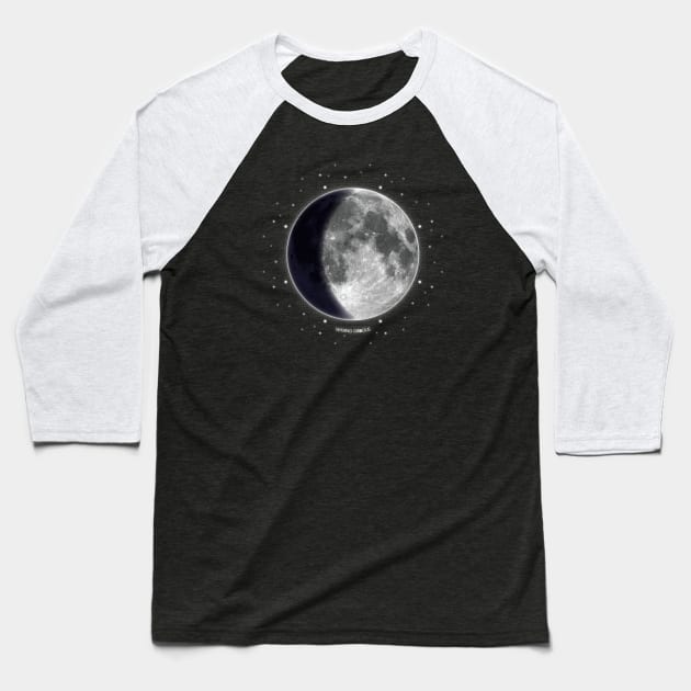 Waxing Gibbous - Moon Phases Baseball T-Shirt by meownarchy